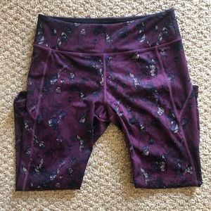 Purple floral leggings